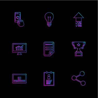 Farklı minimalist düz vektör app simgeleri