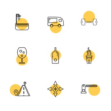 Farklı minimalist düz vektör app simgeleri