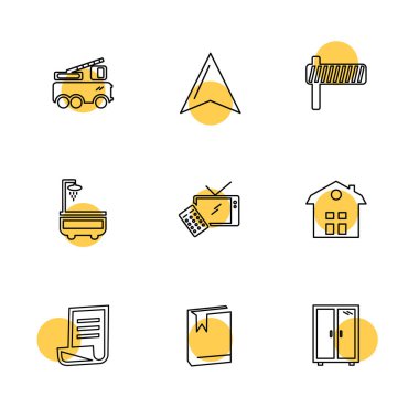 Farklı minimalist düz vektör app simgeleri