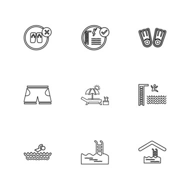 Farklı minimalist düz vektör app simgeleri