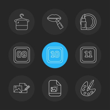 Farklı minimalist düz vektör app simgeleri