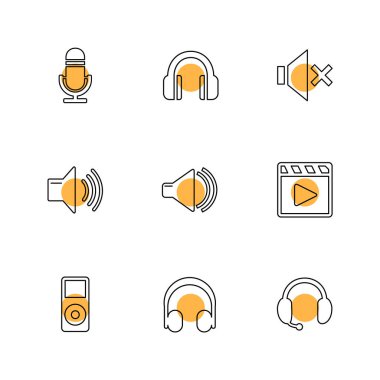 minimalist düz vektör app simge kümesi