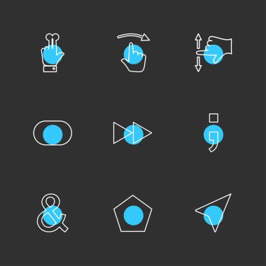 Farklı minimalist düz vektör app simgeleri