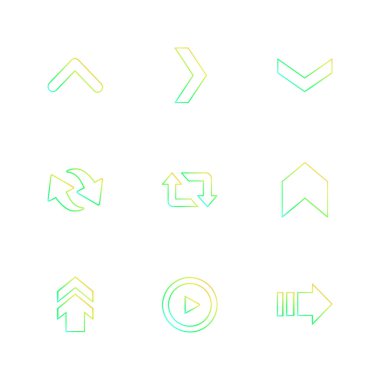 minimalist düz vektör app simgeleri beyaz arka plan üzerinde