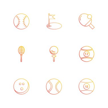 Farklı minimalist düz vektör app simgeleri