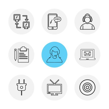 minimalist düz vektör app simge kümesi