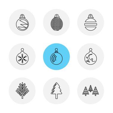 Noel düz vektör app simgeleri beyaz arka plan üzerinde