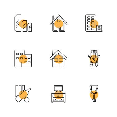 minimalist düz vektör app simgeleri beyaz arka plan üzerinde