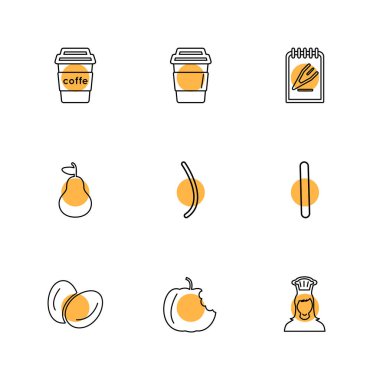 beyaz zemin üzerine minimalist düz vektör app simge kümesi