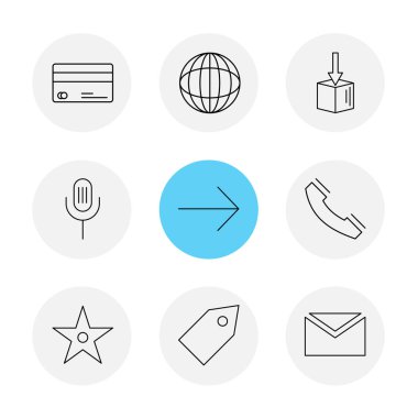 Farklı minimalist düz vektör app simgeleri