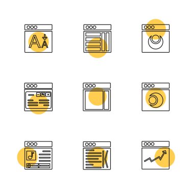 çeşitli vektör app simge kümesi         