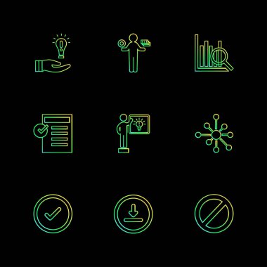 siyah arka plan üzerine minimalist düz app simgeleri