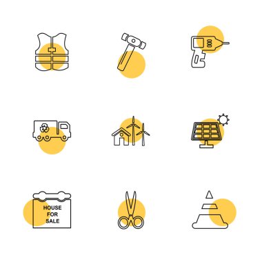 Farklı minimalist düz vektör app simgeleri