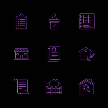 Farklı minimalist düz vektör app simgeleri