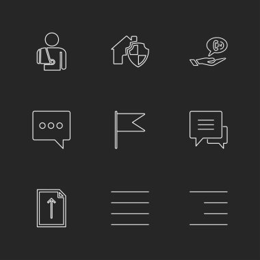 Farklı minimalist düz vektör app simgeleri