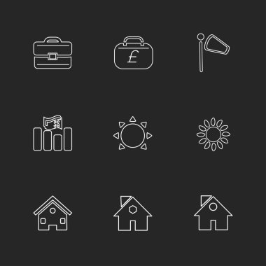 Farklı minimalist düz vektör app simgeleri