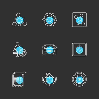 Farklı minimalist düz vektör app simgeleri