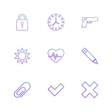 Farklı minimalist düz vektör app simgeleri