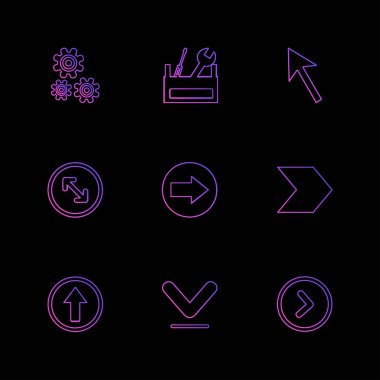 minimalist düz vektör app simgeler siyah arka plan üzerine