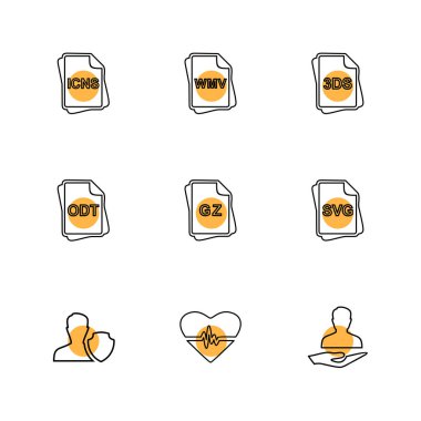 Beyaz arka plan üzerinde izole minimalist düz vektör app simgeleri