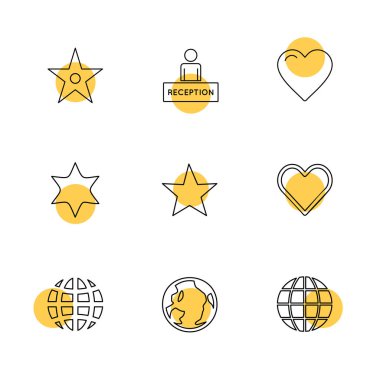 Beyaz arka plan üzerinde farklı minimalist düz vektör app simgeleri