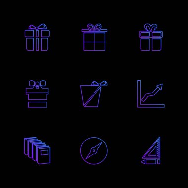 Farklı minimalist düz vektör app simgeleri