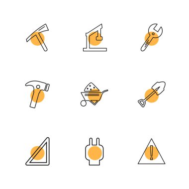 Beyaz arka plan üzerinde farklı minimalist düz vektör app simgeleri