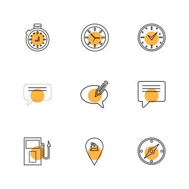 Farklı minimalist düz vektör app simgeleri