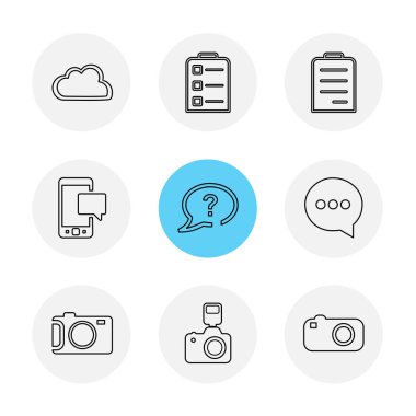 Farklı minimalist düz vektör app simgeleri