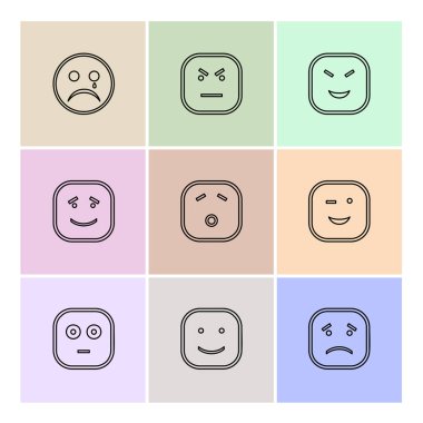 Farklı minimalist düz vektör app simgeleri