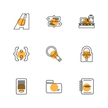 Farklı minimalist düz vektör app simgeleri