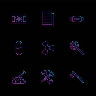 Farklı minimalist düz vektör app simgeleri