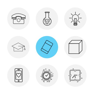 Farklı minimalist düz vektör app simgeleri