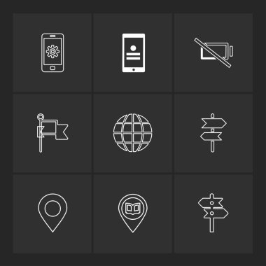 çeşitli vektör app simge kümesi         