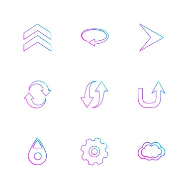 beyaz zemin üzerine minimalist düz vektör app simge kümesi