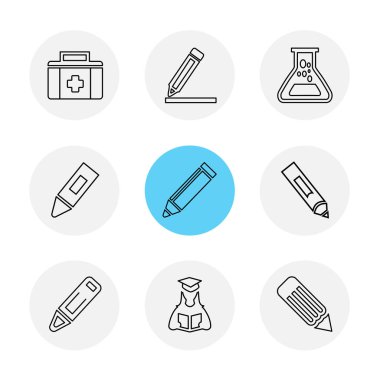 Farklı minimalist düz vektör app simgeleri