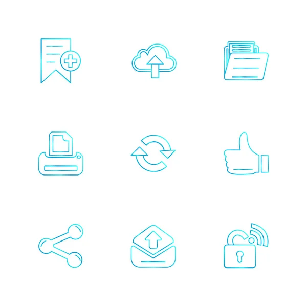 Iconos Aplicación Vector Plano Minimalista Sobre Fondo Blanco — Vector de stock