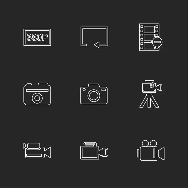 Diferentes Iconos Aplicación Vector Plano Minimalista — Vector de stock