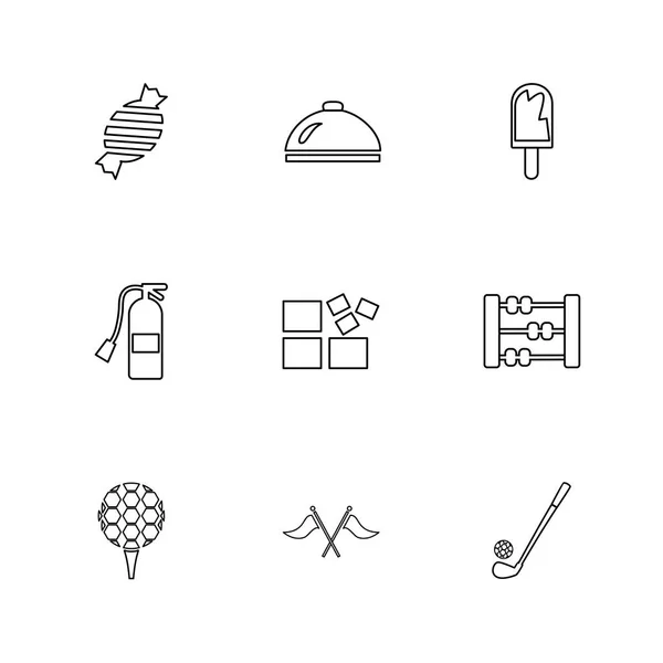 Sammlung Von Abzeichen Symbolen Zufälliger Satz Einfacher Flacher App Symbole — Stockvektor