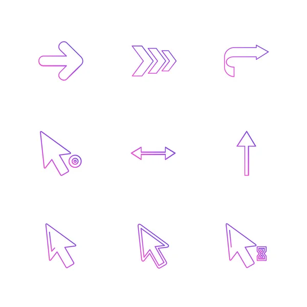 Diferentes Iconos Aplicación Vector Plano Minimalista Sobre Fondo Blanco — Archivo Imágenes Vectoriales