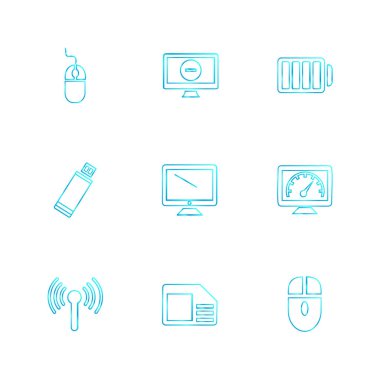 Beyaz arka plan, vektör çizim grafik simgeleri