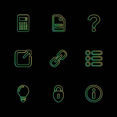 siyah arka plan üzerine minimalist düz app simgeleri