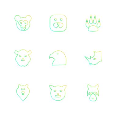 minimalist düz vektör app simgeleri beyaz arka plan üzerinde