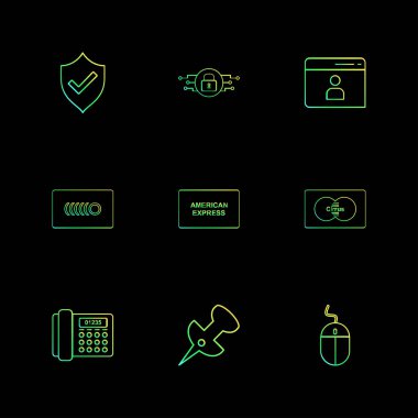 siyah arka plan üzerine minimalist düz app simgeleri