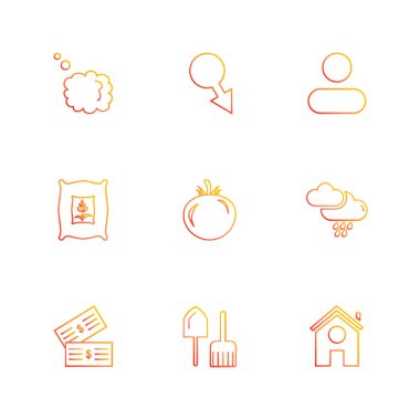 Beyaz arka plan üzerinde izole düz app simge kümesi