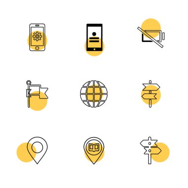 düz vektör çizim simgeler, App simgelerin ayarlamak   