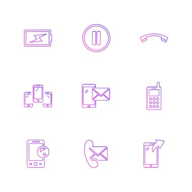 minimalist düz vektör app simgeleri beyaz arka plan üzerinde