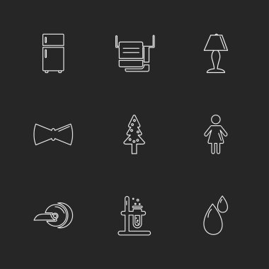 farklı minimalist düz vektör app simgeler siyah arka plan üzerine