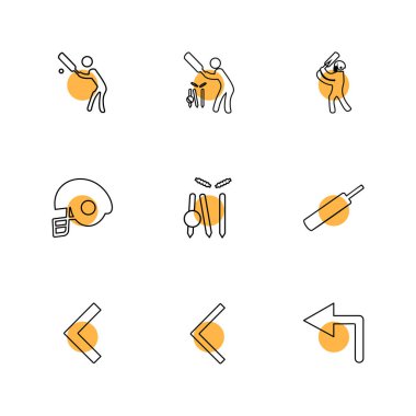 Beyaz arka plan üzerinde renkli daireler ile minimalist düz vektör app simgeleri