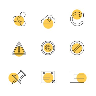 Beyaz arka plan üzerinde izole minimalist düz app simgeleri